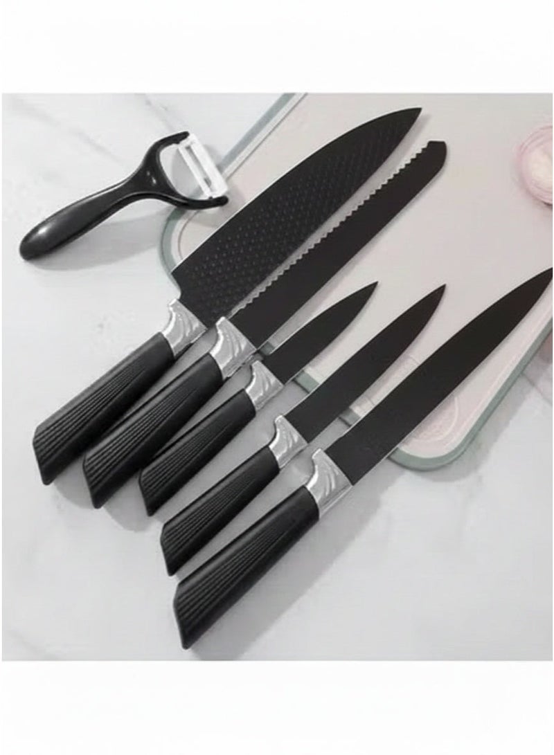 6-Piece Kitchen Set with 5 knife and 1-Peeler, Non-Stick Stainless Steel Knives - Image 2